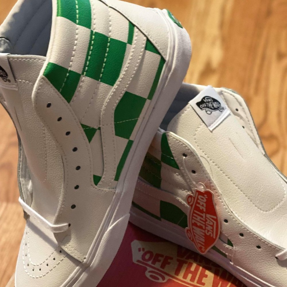 Vans Leather Check Sk8-Hi VN0A4BV6TS9 Green/White - Picture 6 of 6